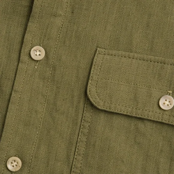 ASOS Men’s Linen Shirt Jacket 2XL Olive Lightweight Summer Overshirt - Picture 5 of 9